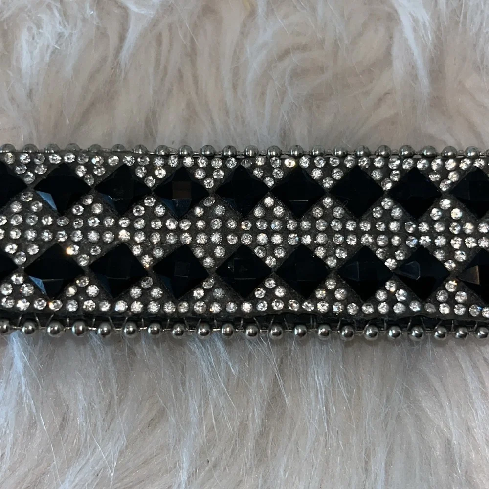 Bling embellished sparkly statement leather western cowgirl belt S/M